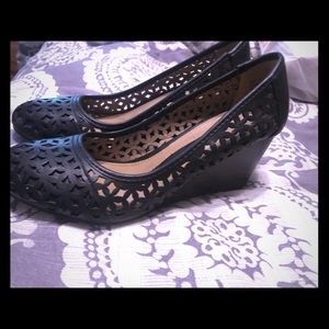 Black Wedges Worn Once